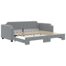 daybed med udtræk 80x200 cm stof lysegrå