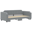 daybed med udtræk 80x200 cm stof lysegrå