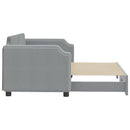daybed med udtræk 80x200 cm stof lysegrå