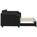 daybed med udtræk 80x200 cm stof sort