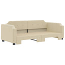 daybed med udtræk 80x200 cm stof cremefarvet