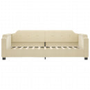 daybed med udtræk 80x200 cm stof cremefarvet
