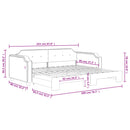 daybed med udtræk 80x200 cm stof cremefarvet