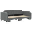 daybed med udtræk 90x200 cm stof mørkegrå