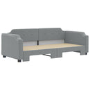 daybed med udtræk 100x200 cm stof lysegrå