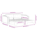 daybed med udtræk 100x200 cm stof lysegrå