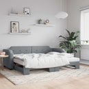 daybed med udtræk 100x200 cm stof lysegrå