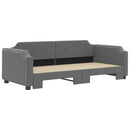 daybed med udtræk 100x200 cm stof mørkegrå
