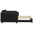 daybed med udtræk 100x200 cm stof sort