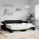 daybed med udtræk 100x200 cm stof sort