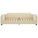 daybed med udtræk 100x200 cm stof cremefarvet