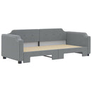 daybed med udtræk 90x190 cm stof lysegrå