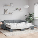 daybed med udtræk 90x190 cm stof lysegrå
