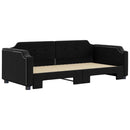daybed med udtræk 90x190 cm stof sort