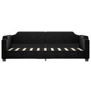 daybed med udtræk 90x190 cm stof sort