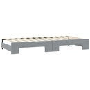 daybed med udtræk og madras 80x200 cm stof lysegrå