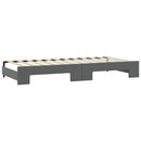 daybed med udtræk og madras 80x200 cm stof mørkegrå