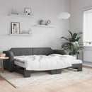 daybed med udtræk og madras 80x200 cm stof mørkegrå