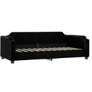 daybed med udtræk og madras 80x200 cm stof sort