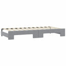 daybed med udtræk og madras 90x200 cm stof lysegrå