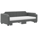 daybed med udtræk og madras 90x200 cm stof mørkegrå