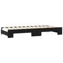 daybed med udtræk og madras 90x200 cm stof sort