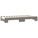 daybed med udtræk og madras 90x200 cm stof gråbrun