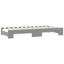 daybed med udtræk og madras 100x200 cm stof lysegrå
