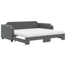 daybed med udtræk og madras 100x200 cm stof mørkegrå