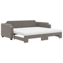 daybed med udtræk og madras 100x200 cm stof gråbrun