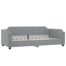 daybed med udtræk og madras 90x190 cm stof lysegrå