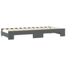 daybed med udtræk og madras 90x190 cm stof mørkegrå