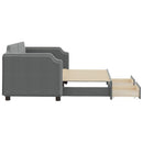 daybed med udtræk og skuffer 80x200 cm stof mørkegrå