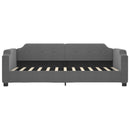 daybed med udtræk og skuffer 80x200 cm stof mørkegrå