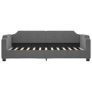 daybed med udtræk og skuffer 90x200 cm stof mørkegrå