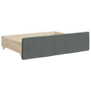 daybed med udtræk og skuffer 90x200 cm stof mørkegrå