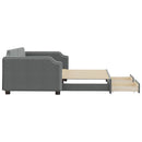 daybed med udtræk og skuffer 100x200 cm stof mørkegrå