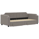 daybed med udtræk og skuffer 100x200 cm stof gråbrun