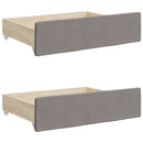 daybed med udtræk og skuffer 100x200 cm stof gråbrun