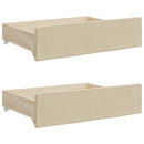 daybed med udtræk og skuffer 100x200 cm stof cremefarvet