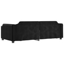 daybed med udtræk og skuffer 90x190 cm stof sort