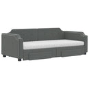 daybed med udtræk og skuffer 80x200 cm stof mørkegrå