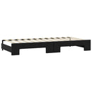 daybed med udtræk og skuffer 80x200 cm stof sort