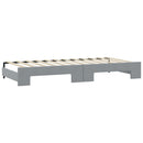 daybed med udtræk og skuffer 90x200 cm stof lysegrå