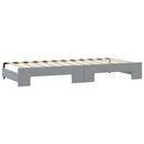 daybed med udtræk og skuffer 100x200 cm stof lysegrå