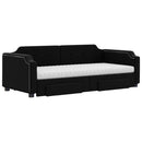 daybed med udtræk og skuffer 100x200 cm stof sort