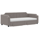 daybed med udtræk og skuffer 100x200 cm stof gråbrun