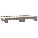 daybed med udtræk og skuffer 100x200 cm stof gråbrun
