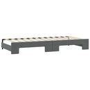 daybed med udtræk og skuffer 90x190 cm stof mørkegrå