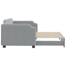 daybed med udtræk 100x190 cm stof lysegrå